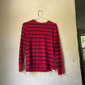 Large red and navy striped polo long sleeve